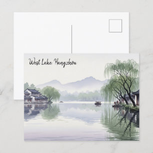 Misty Morning Hangzhou West Lake Hangzhou Postkarte