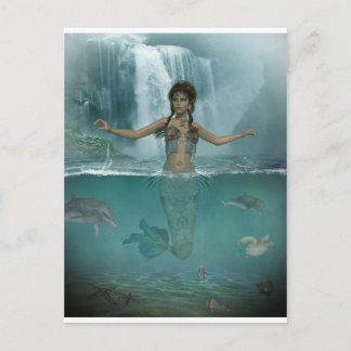 Misty Morning Mermaid Postkarte