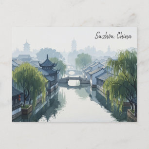 Misty Morning Suzhou China Travel Postkarte