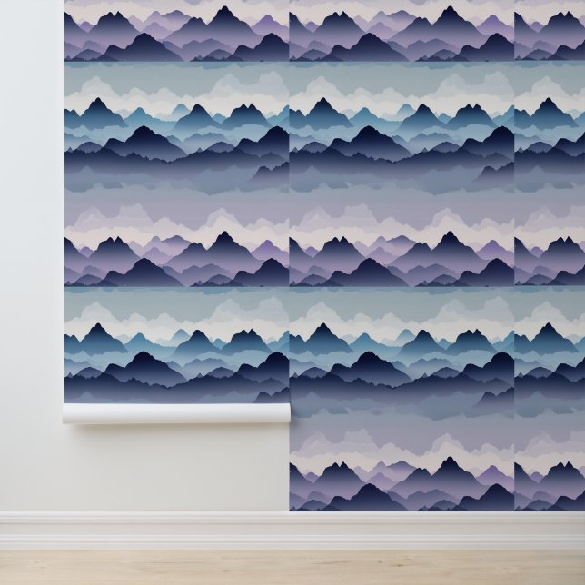 Misty Mounscape Landschaftspeel und Stick Tapete (Anwendung)