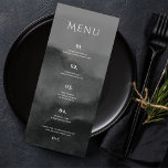 Misty Mountain Black Watercolor Wedding Menükarte<br><div class="desc">Die "Bradford" Wedding Invitation Collection ist der Inbegriff für einfaches, minimales und elegantes Design. Ihr besonderer Tag verdient nichts als das Beste, und unsere Kollektion ist mit einer Touch von Luxus gestaltet, die Ihren Gästen einen bleibenden Eindruck verlasse. Die "Misty Mountain" Wedding Invitation Stationery Suite ist die perfekte Wahl für...</div>