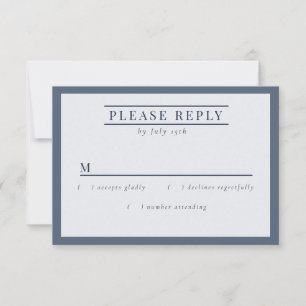Misty Mountain Blue Gray RSVP Karte