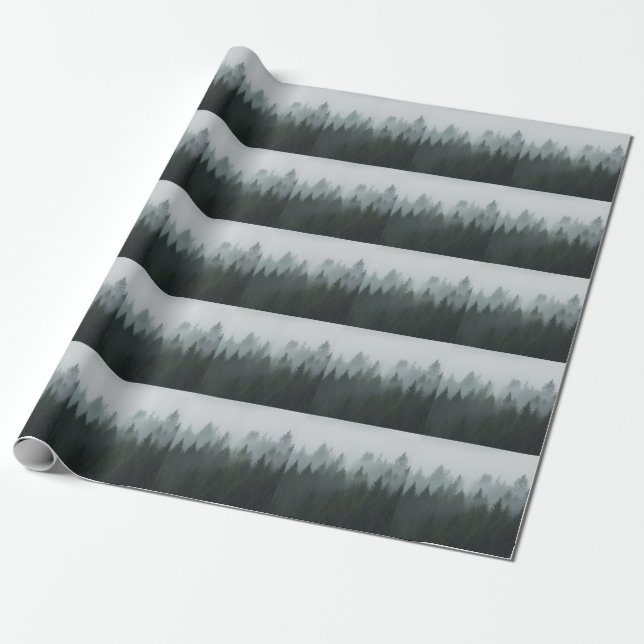 Misty Mountain Forest Autumn Fog Geschenkpapier (Ungerollt)