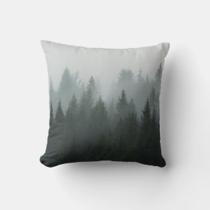 Misty Mountain Forest Autumn Fog Kissen