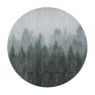 Misty Mountain Forest Autumn Fog Schneidebrett