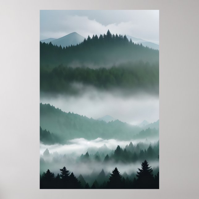 Misty Mountain Forest Poster (Vorne)