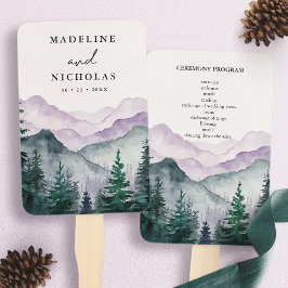 Misty Mountain Forest Wedding Programm Fächer
