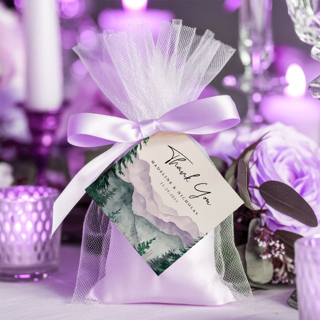Misty Mountain Forest Wedding Vielen Dank Geschenkanhänger (Von Creator hochgeladen)