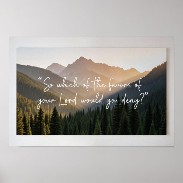 Misty Mountain Islamic Poster | Nature & Faith Wal (Vorne)