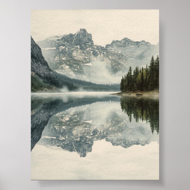 Misty Mountain Lake Poster (Vorne)