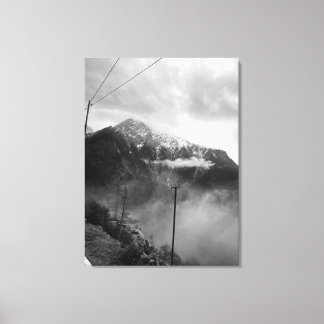 Misty Mountain Leinwand Black & White Wall Deco