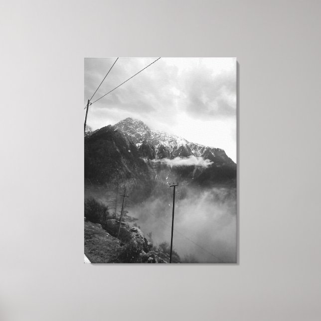Misty Mountain Leinwand Black & White Wall Deco (Vorderseite)