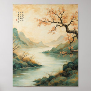 Misty Mountain River Poster