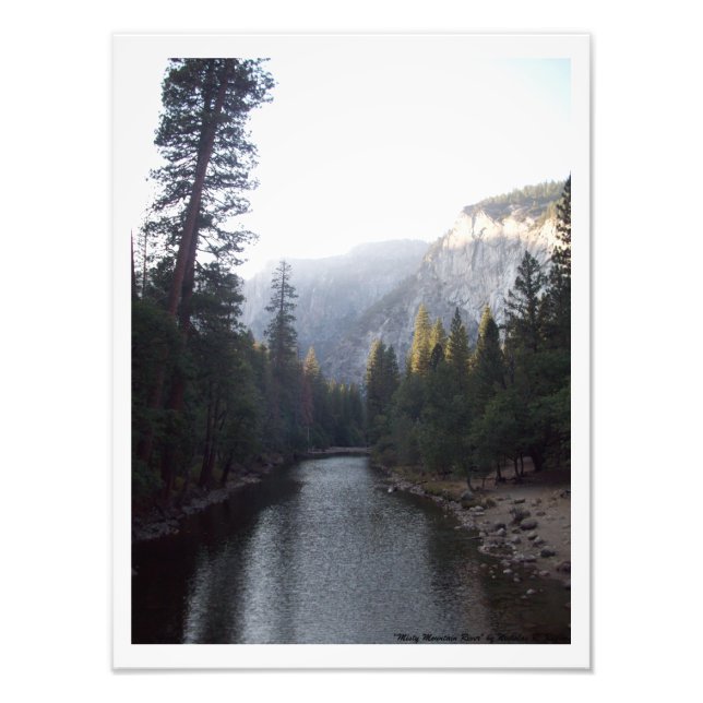 "Misty Mountain River" Yosemite Valley Foto Print (Vorne)
