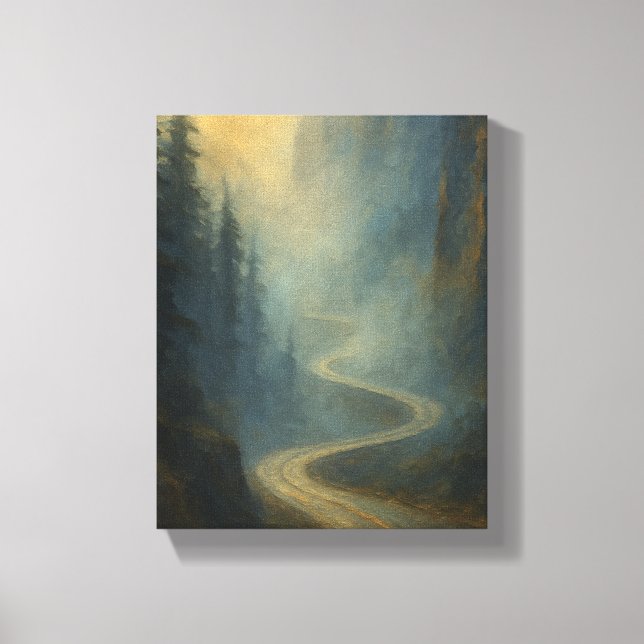Misty Mountain Road - Naturlandschaft Leinwanddruck (Vorderseite)