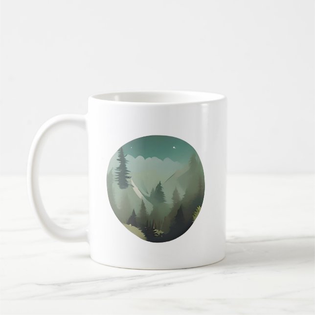 Misty Mountain Valley: Eine ruhige Wildnis-Flucht Kaffeetasse (Links)