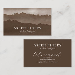 Misty Mountain Watercolor Blue-Gray Business Card Visitenkarte