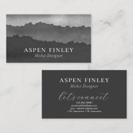 Misty Mountain Watercolor Gray Business Card Visitenkarte