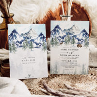 Misty Mountain Watercolor Winterwald Hochzeit