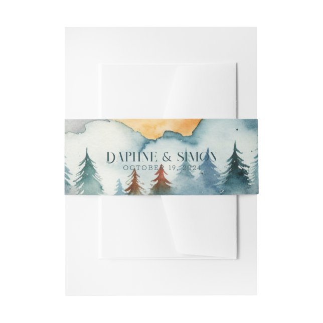 Misty Mountain Wedding Einladungsbanderole (Vorderseite Beispiel)
