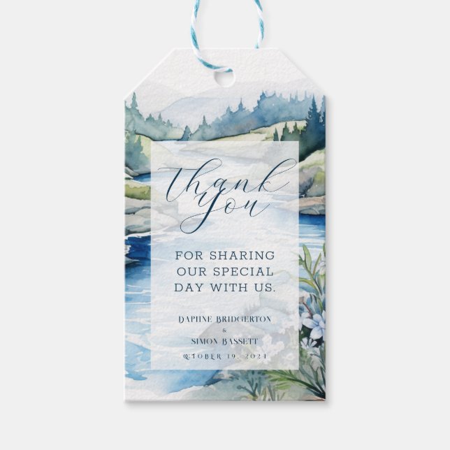 Misty Mountain Wedding Geschenkanhänger (Vorderseite)