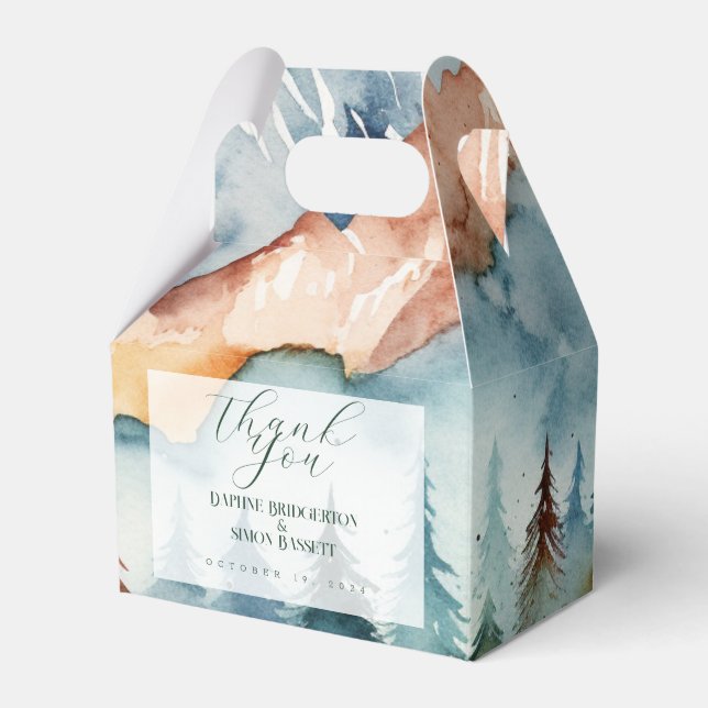 Misty Mountain Wedding Geschenkschachtel (Vorderseite)