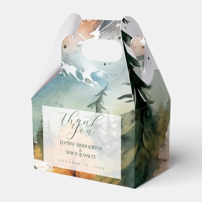 Misty Mountain Wedding Geschenkschachtel (Vorderseite)