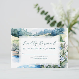 Misty Mountain Wedding RSVP Karte