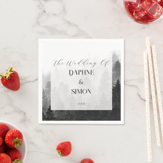 Misty Mountain Wedding Serviette (Beispiel)