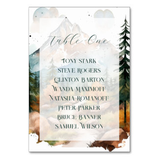 Misty Mountain Wedding Tischnummer