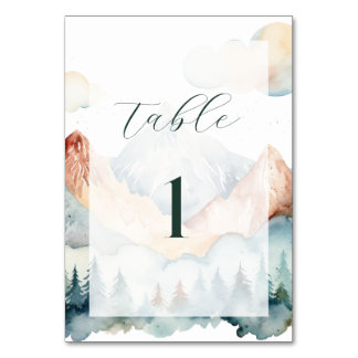 Misty Mountain Wedding Tischnummer