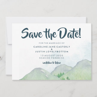 Misty Mountains Save the Date Hochzeitsankündigung