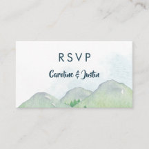 Misty Mountains Small Wedding RSVP Cards