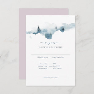 Misty Mountains Wedding RSVP+MEAL Response Einladung