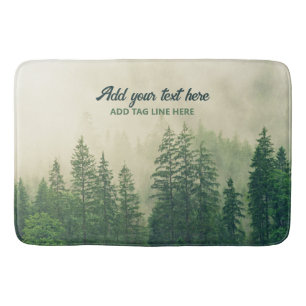 Misty Pine Forest Trees Custom Keepake Badematte