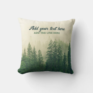 Misty Pine Forest Trees Custom Keepake Kissen