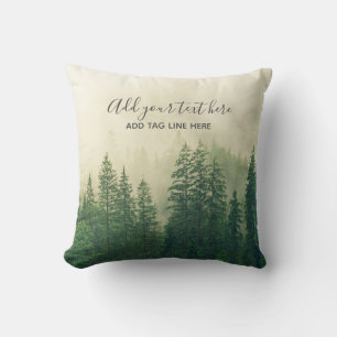 Misty Pine Forest Trees Custom Keepake Kissen