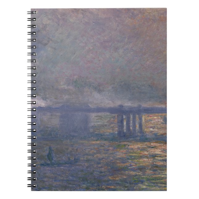 Misty River Bridge Impressionist Spiral Notebook Notizblock (Vorderseite)