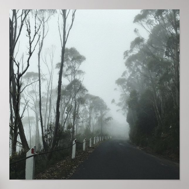 Misty road up kunanyi/Mt Wellington Tasmania Poster (Vorne)