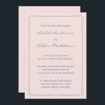 Misty Rose Blush Pink Hochzeitseinladungen<br><div class="desc">Zeitgemäße Hochzeitseinladung - Ändern Sie die Hintergrundfarbe in eine beliebige Farbe! Wir zeigen schöne mistige Rose / rot-rosa. Zwei Rechteck-Rahmen - LÖSCHEN Sie sie oder ändern Sie die Farbe des Rechtecks Akzent! ÄNDERN Sie die Schriftart, den Text, die Textfarbe. Verwenden Sie diese Vorlage, um Ihre eigenen einzigartigen Hochzeitseinladungen und koordinierenden...</div>