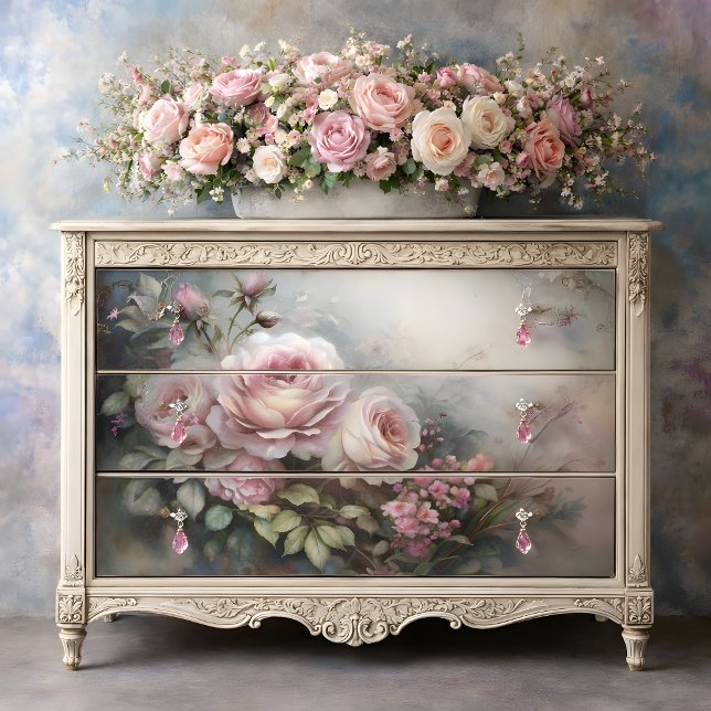 Misty Rose Dawn Decoupage Seidenpapier (Misty Rose Dawn Decoupage Tissue Paper)