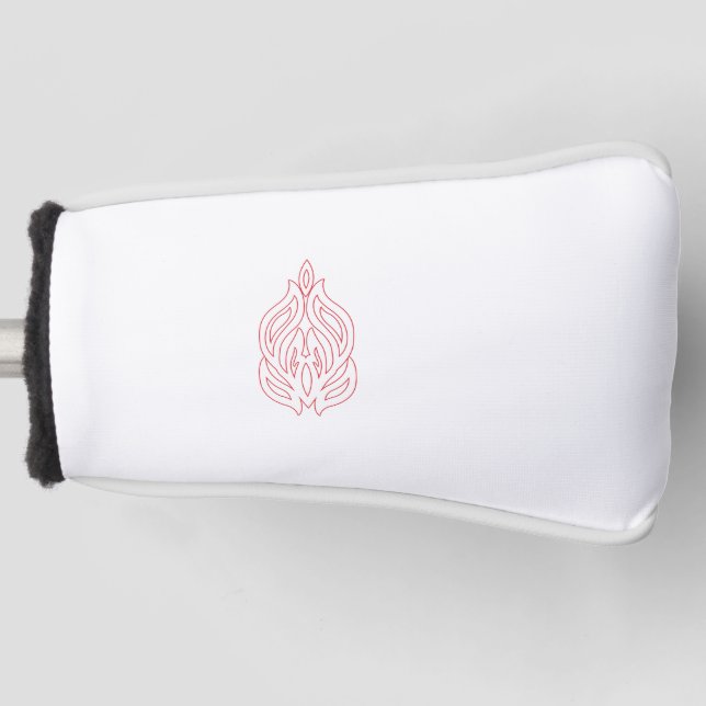 Misty Rose, flush Mahogany, dekoratives Design Golf Headcover (Vorderseite)