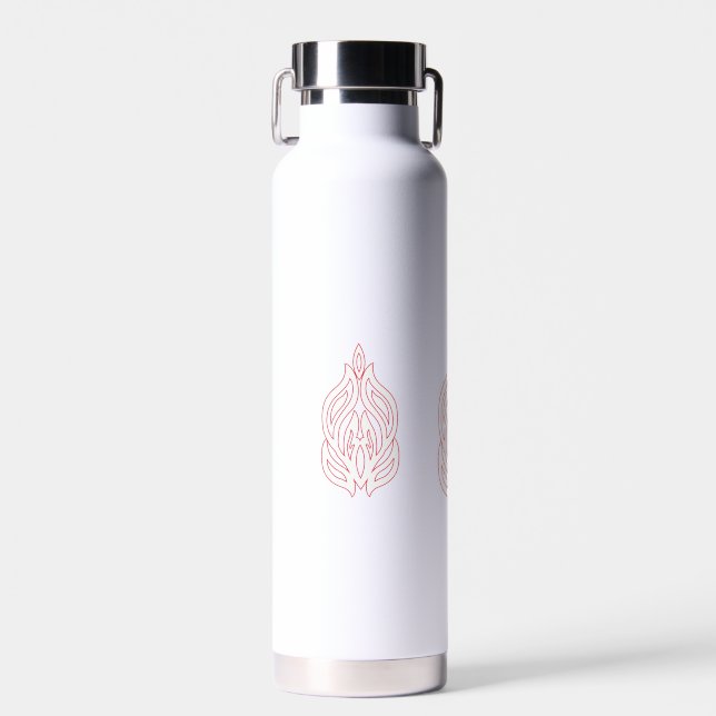 Misty Rose, flush Mahogany, dekoratives Design Trinkflasche (Vorne)