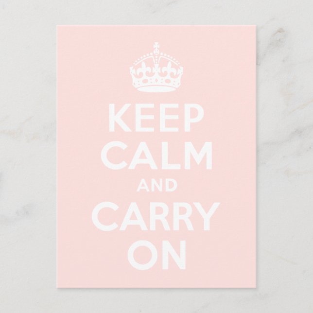 Misty Rose Ruhe bewahren und weiterführen Postkarte (Vorderseite)