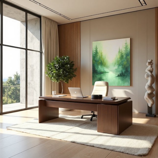 Misty Sage Abstrakt - Bio modern Leinwanddruck (Misty Sage Art. Tranquil serenity for the modern space.)