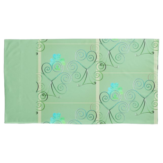 Misty Shamrocks Pillowcase Kissenbezug (Vorderseite-Links)