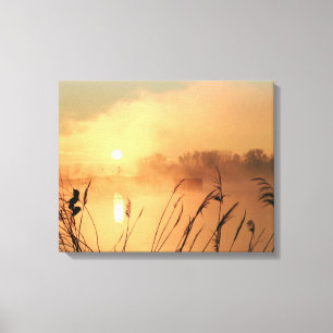Misty Sunrise Leinwand Wrap