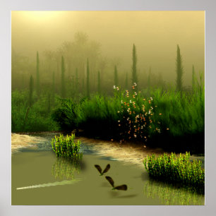 misty swamp poster