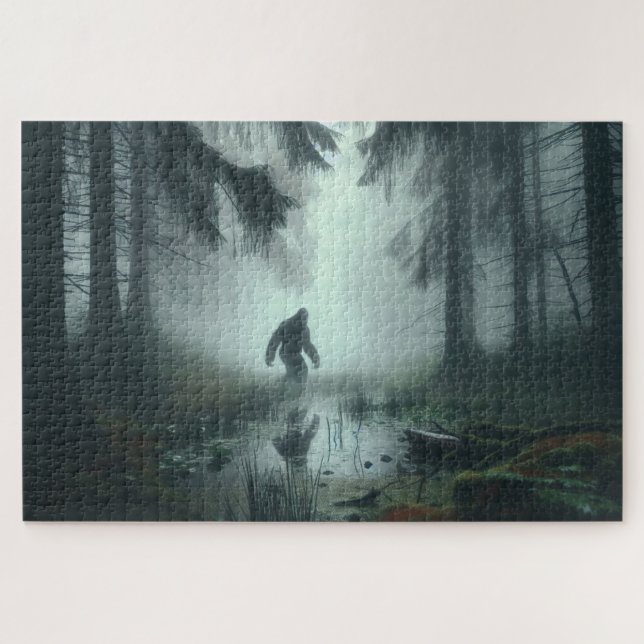 Misty Swamp Stalker, Bigfoot, Cryptid Puzzle (Horizontal)
