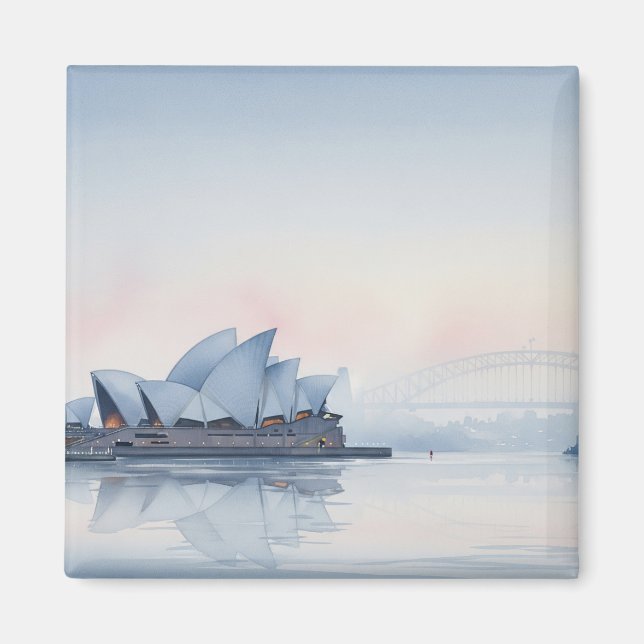 Misty Sydney Opera House Australia Magnet (Vorne)